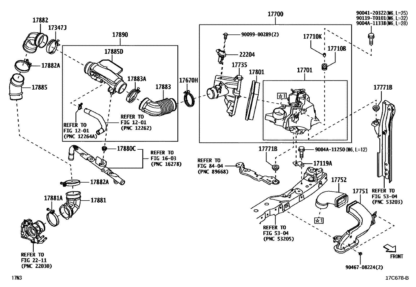 Toyota YARIS Air Cleaner EPC diagram — 17C678B