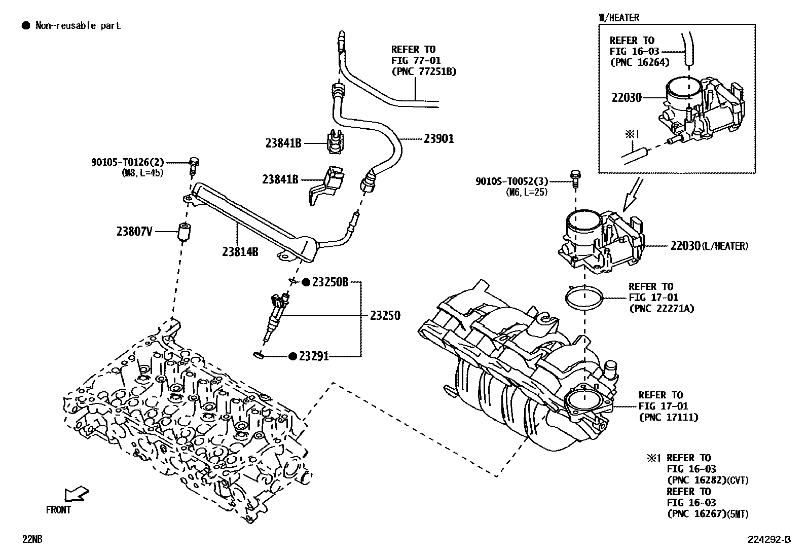 Toyota YARIS 燃油喷射系统 EPC diagram — 224292B
