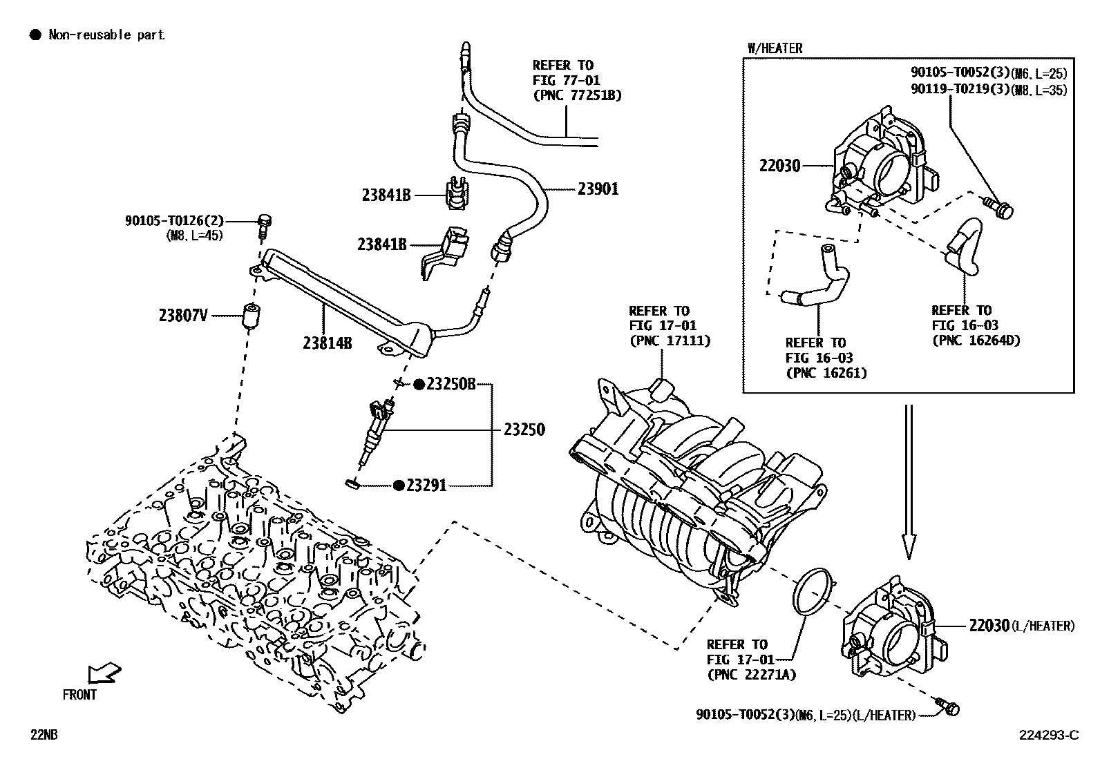 Toyota YARIS 燃油喷射系统 EPC diagram — 224293C