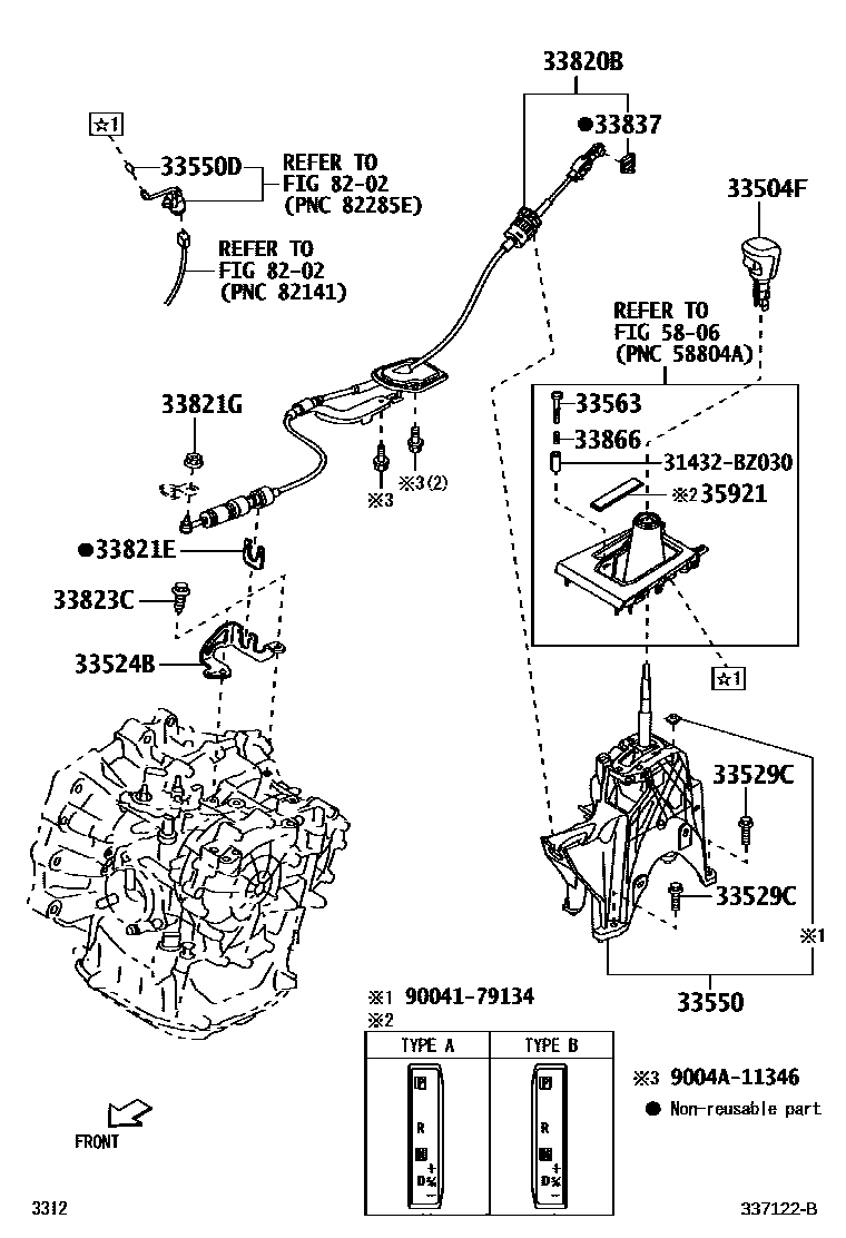 Toyota YARIS Shift Lever & Retainer EPC diagram — 337122B