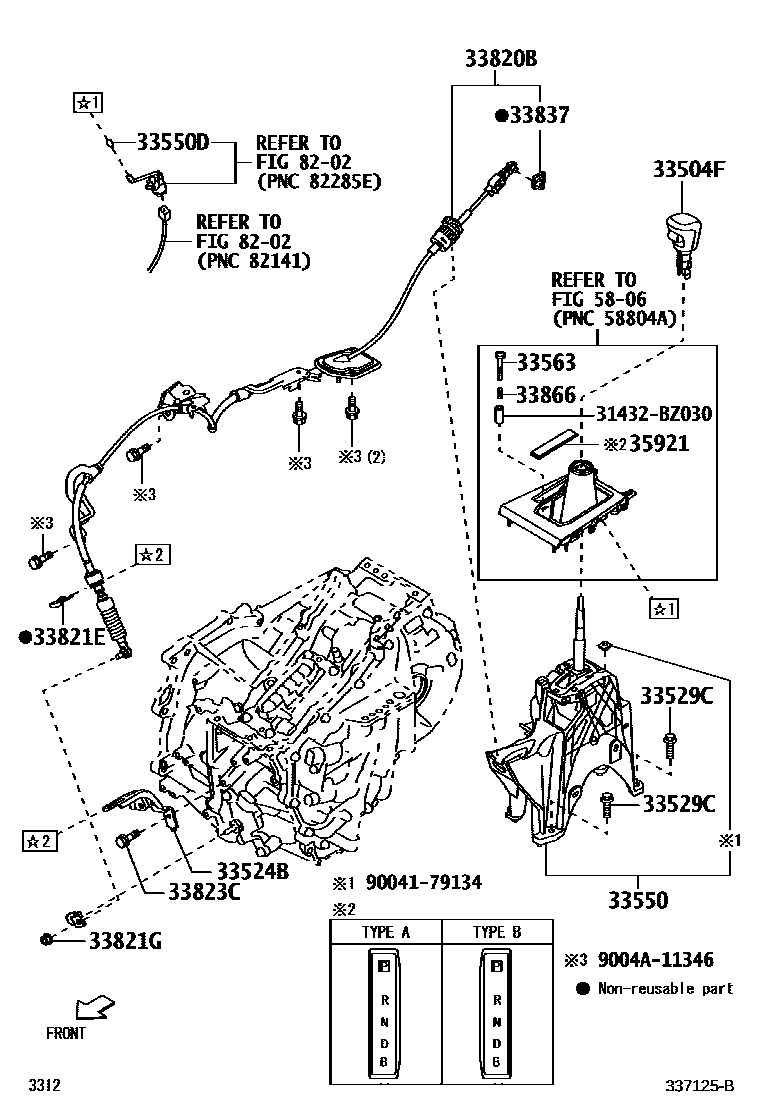 Toyota YARIS Shift Lever & Retainer EPC diagram — 337125B