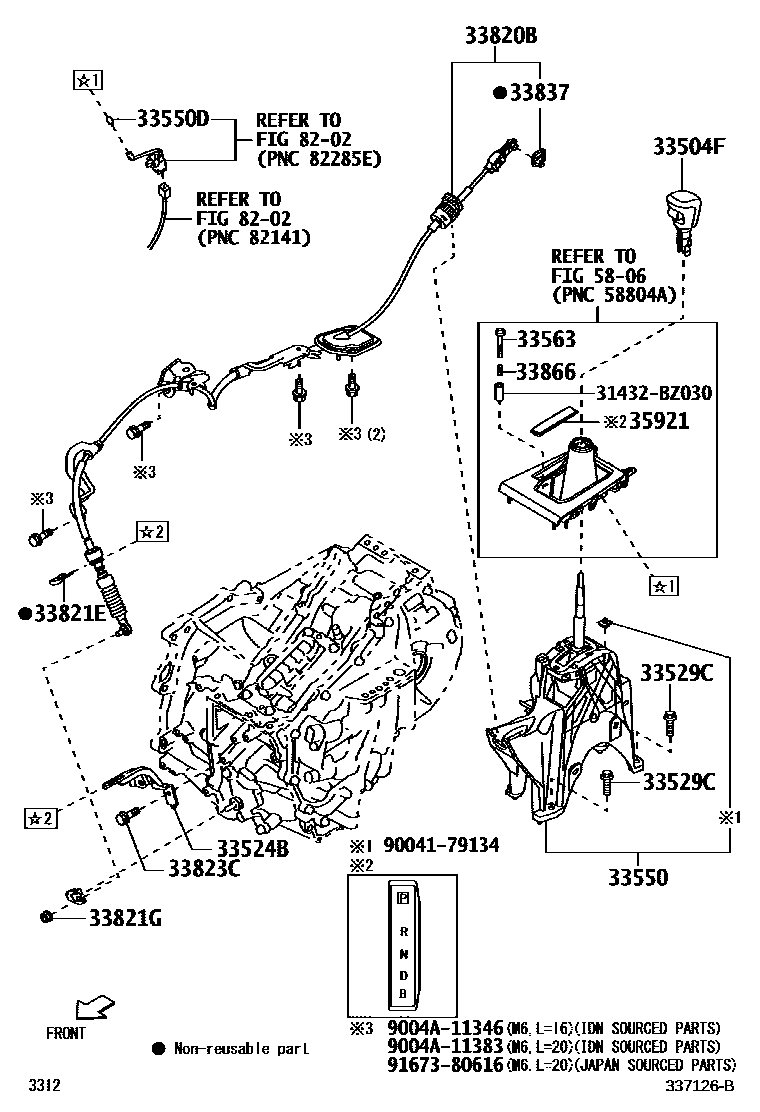 Toyota YARIS Shift Lever & Retainer EPC diagram — 337126B