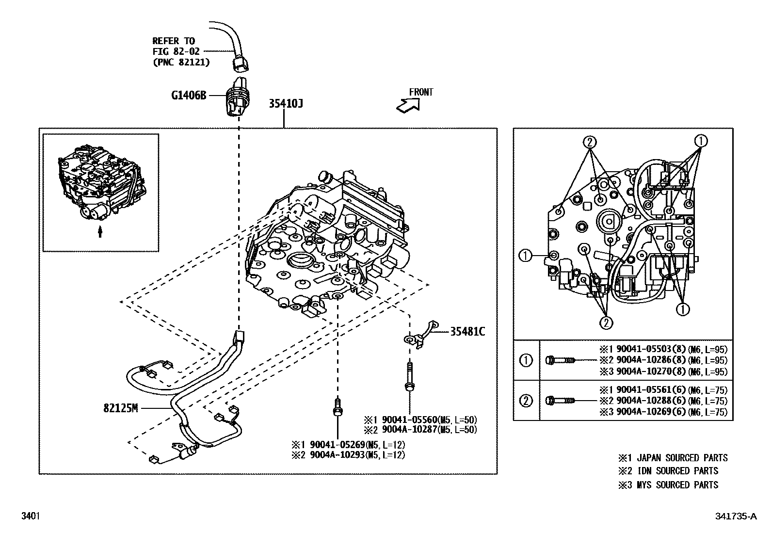 Toyota YARIS 传动桥总成(CVT) EPC diagram — 341735A
