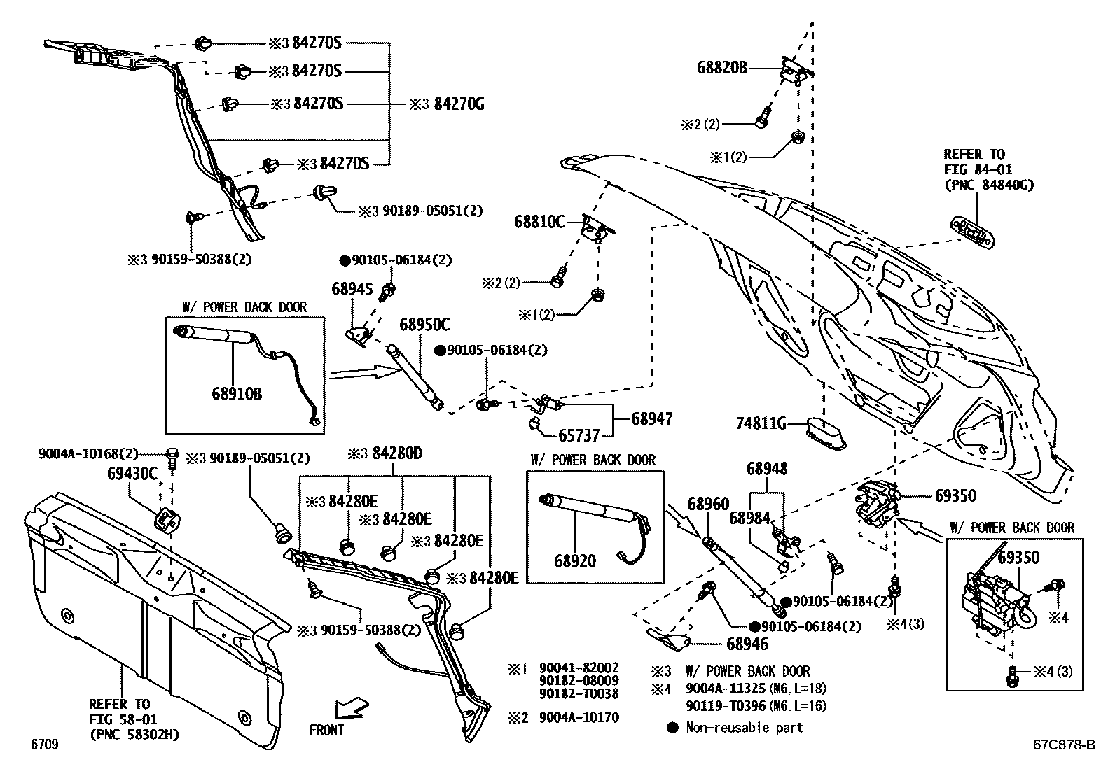 Toyota YARIS 背门锁和背门把手 EPC diagram — 67C878B