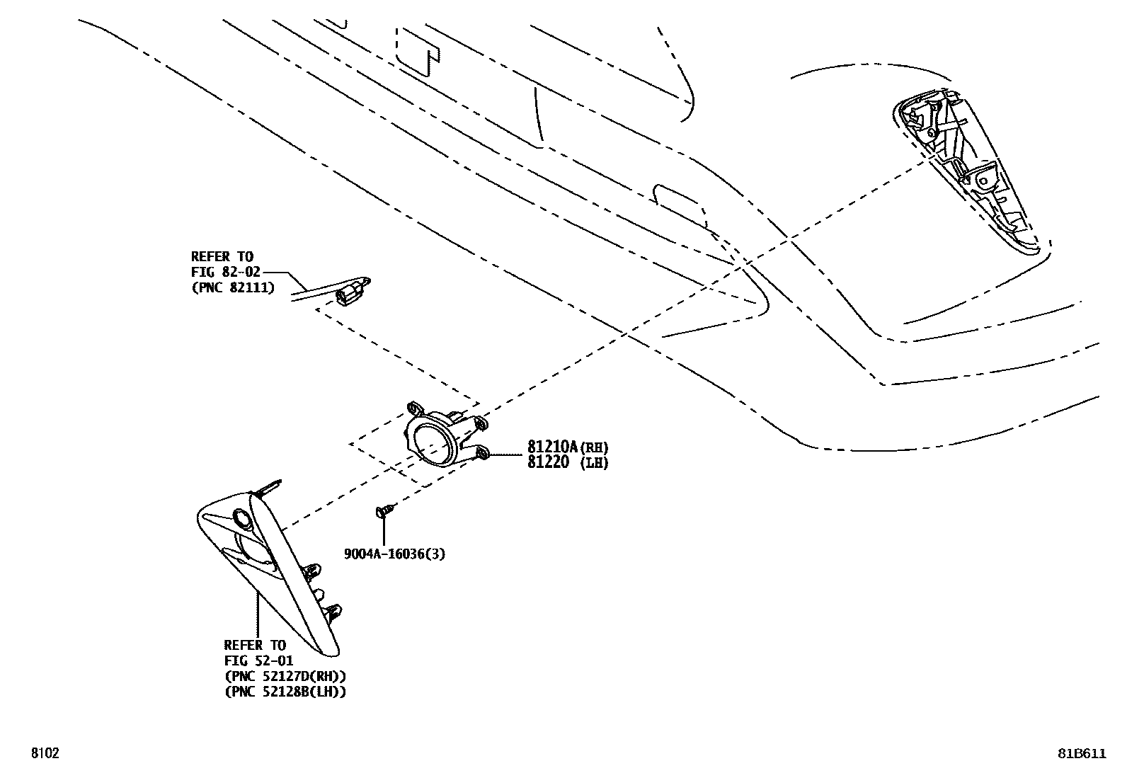 Toyota YARIS Fog Lamp EPC diagram — 81B611