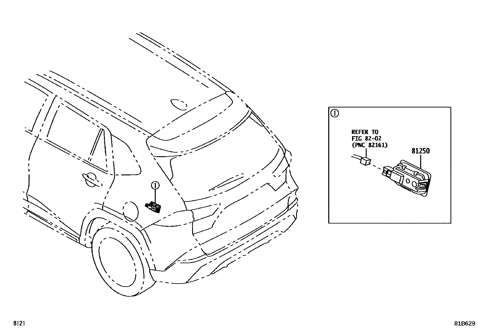 Toyota YARIS 车内灯 EPC diagram — 81B629