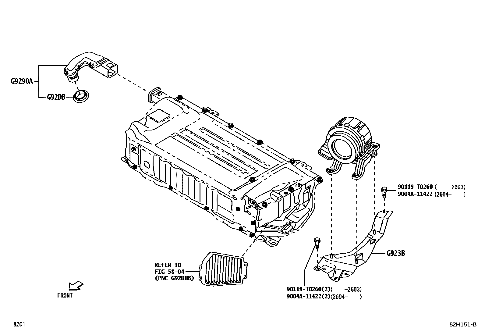 Toyota YARIS 蓄电池和蓄电池电缆 EPC diagram — 82H151B