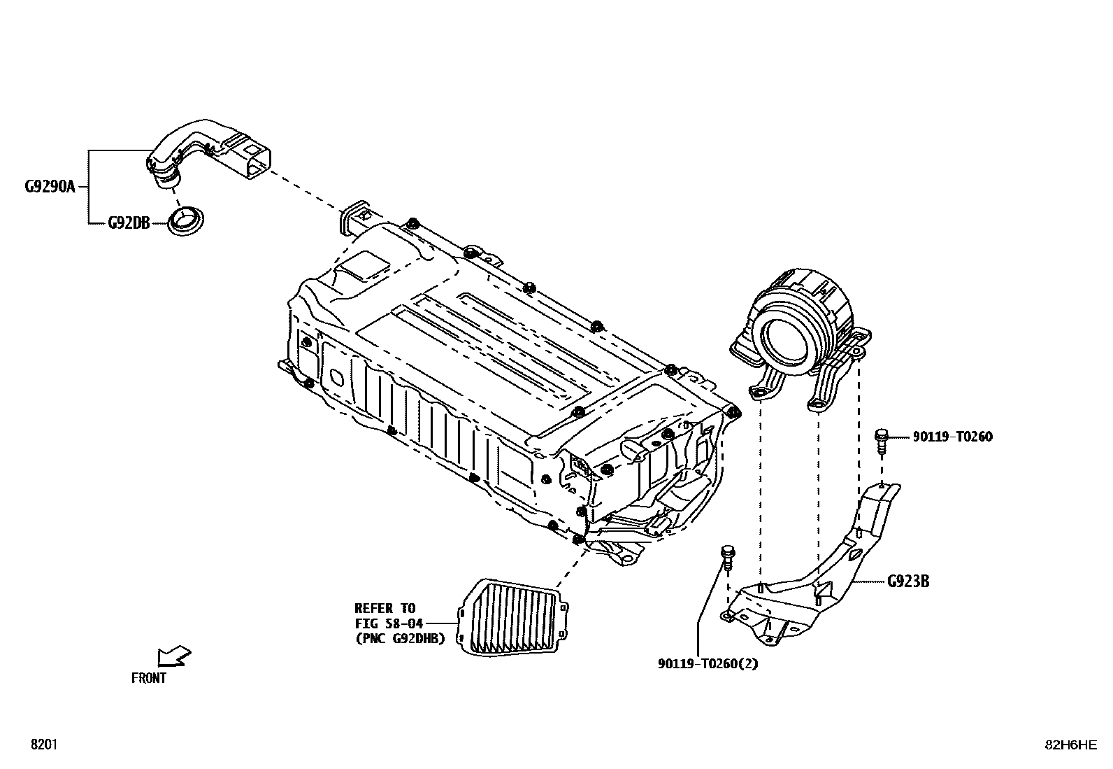 Toyota YARIS 蓄电池和蓄电池电缆 EPC diagram — 82H6HE
