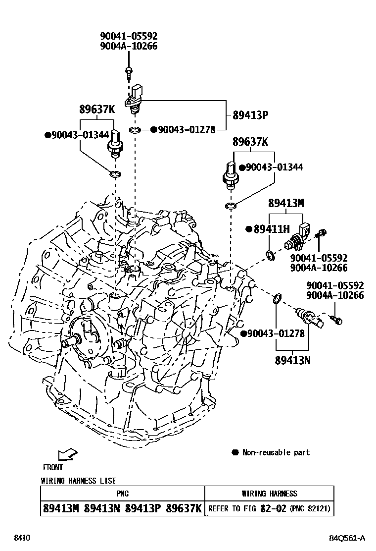 Toyota YARIS 超速档和电子控制变速器 EPC diagram — 84Q561A