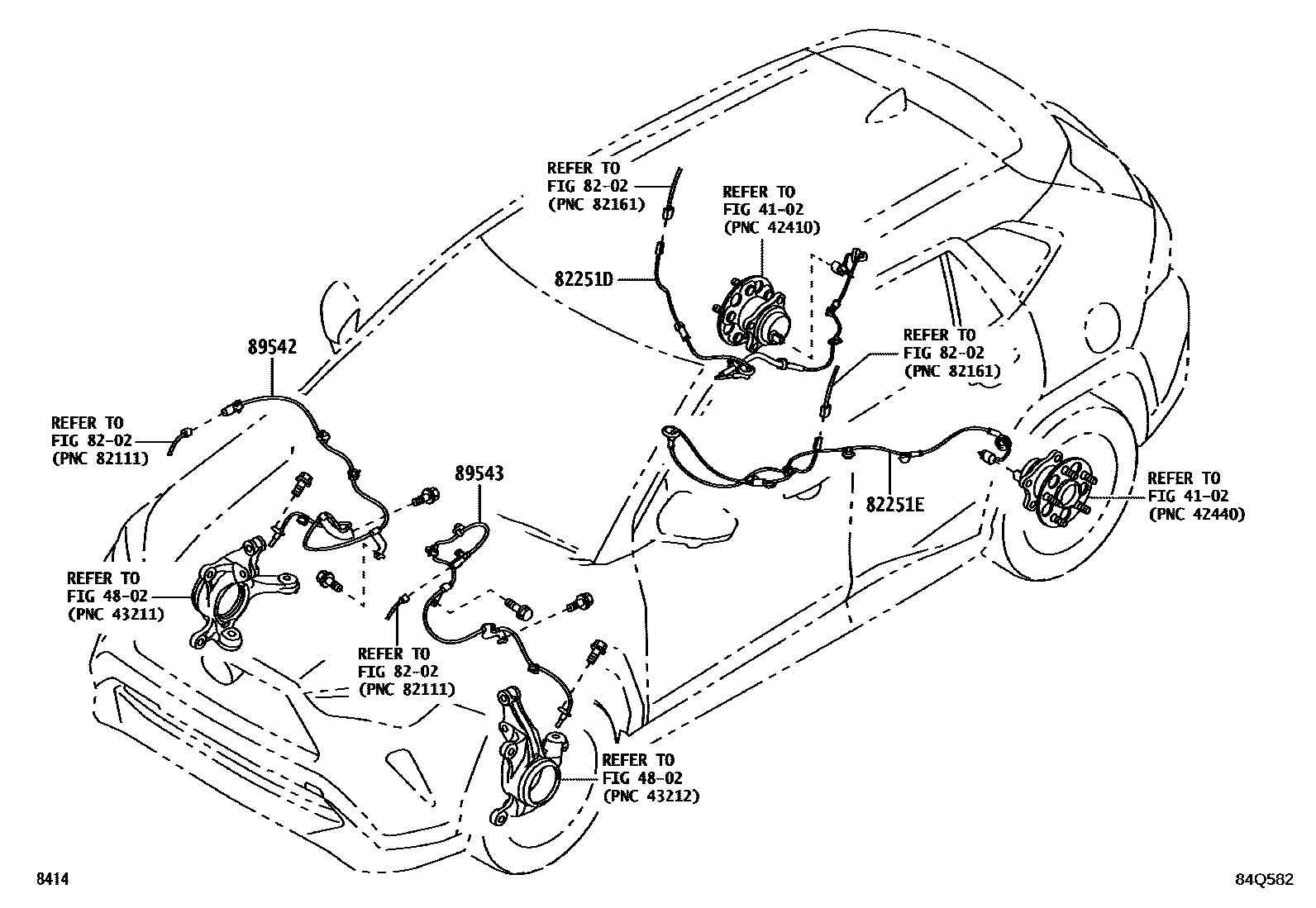 Toyota YARIS ABS 和 VSC EPC diagram — 84Q582