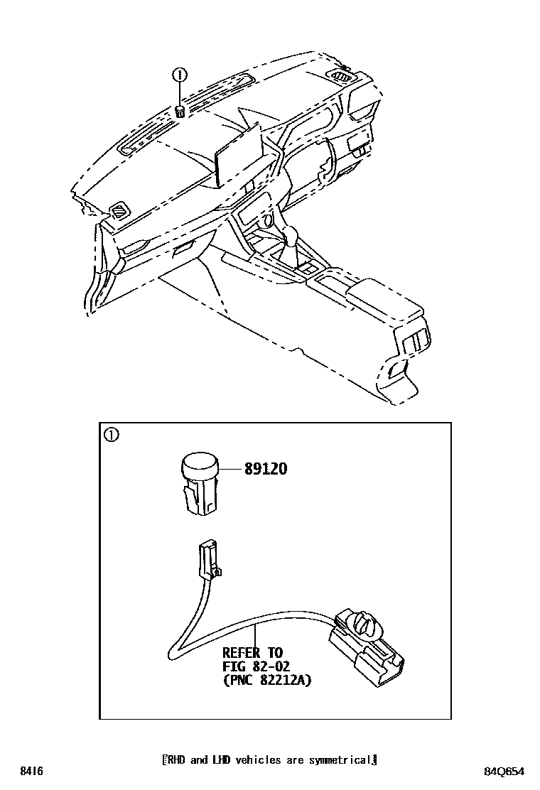 Toyota YARIS 自动灯控系统(灯控) EPC diagram — 84Q654