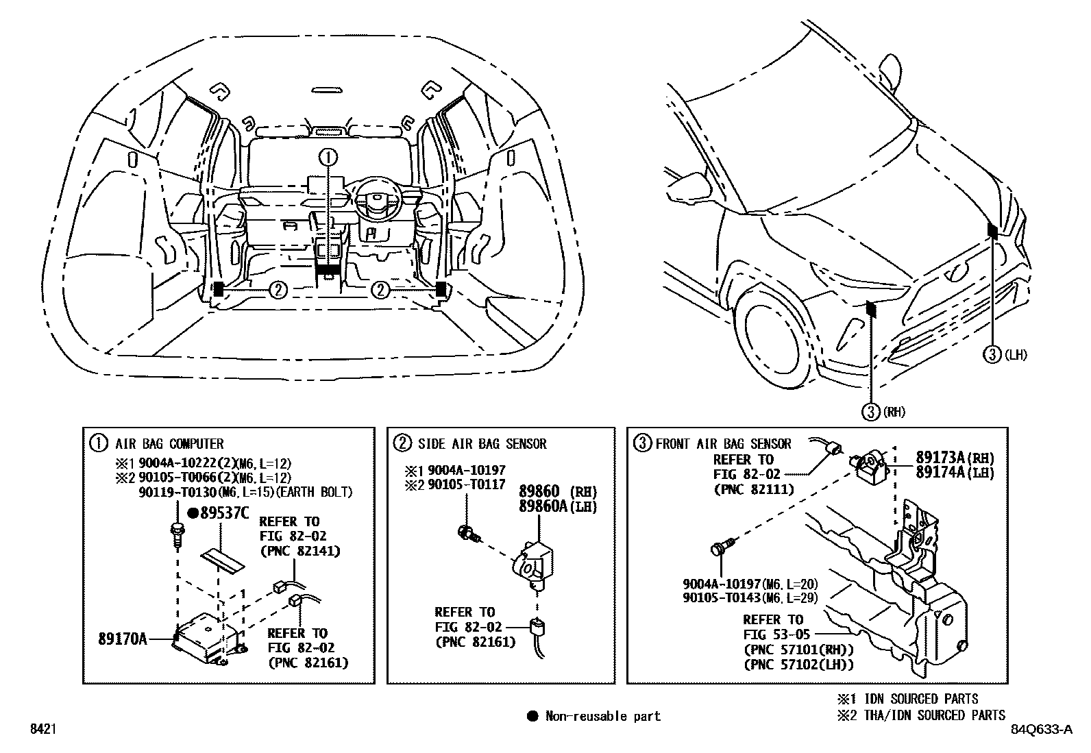 Toyota YARIS 空气囊 EPC diagram — 84Q633A