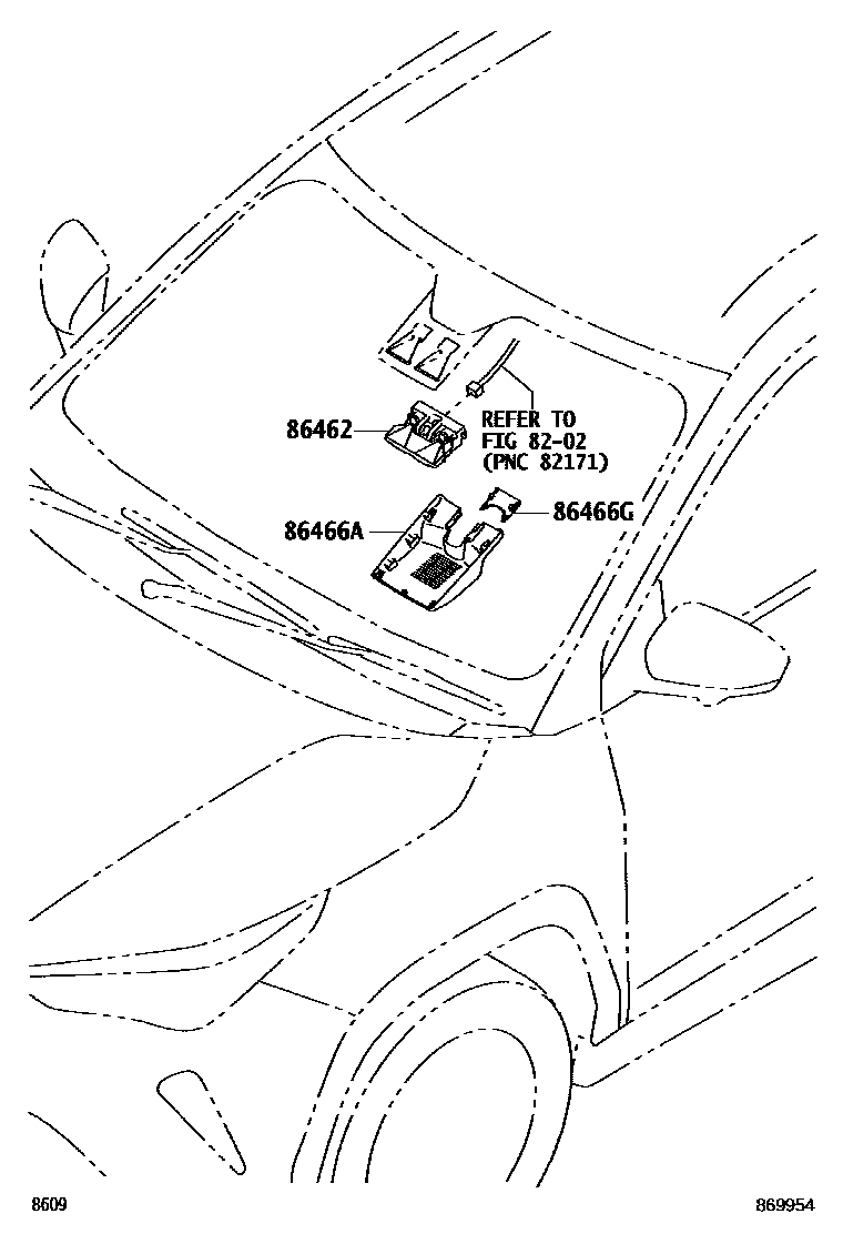 Toyota YARIS 车道保持辅助系统 EPC diagram — 869954