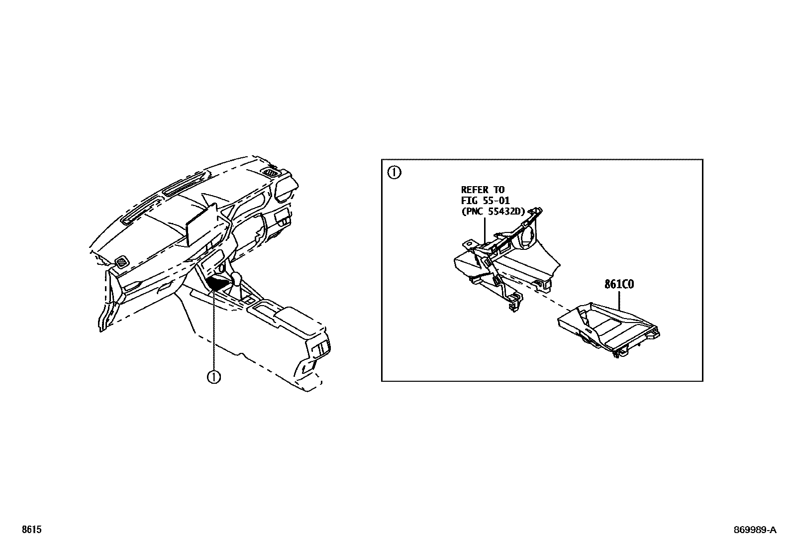 Toyota YARIS 车载电话和呼救装置 EPC diagram — 869989A
