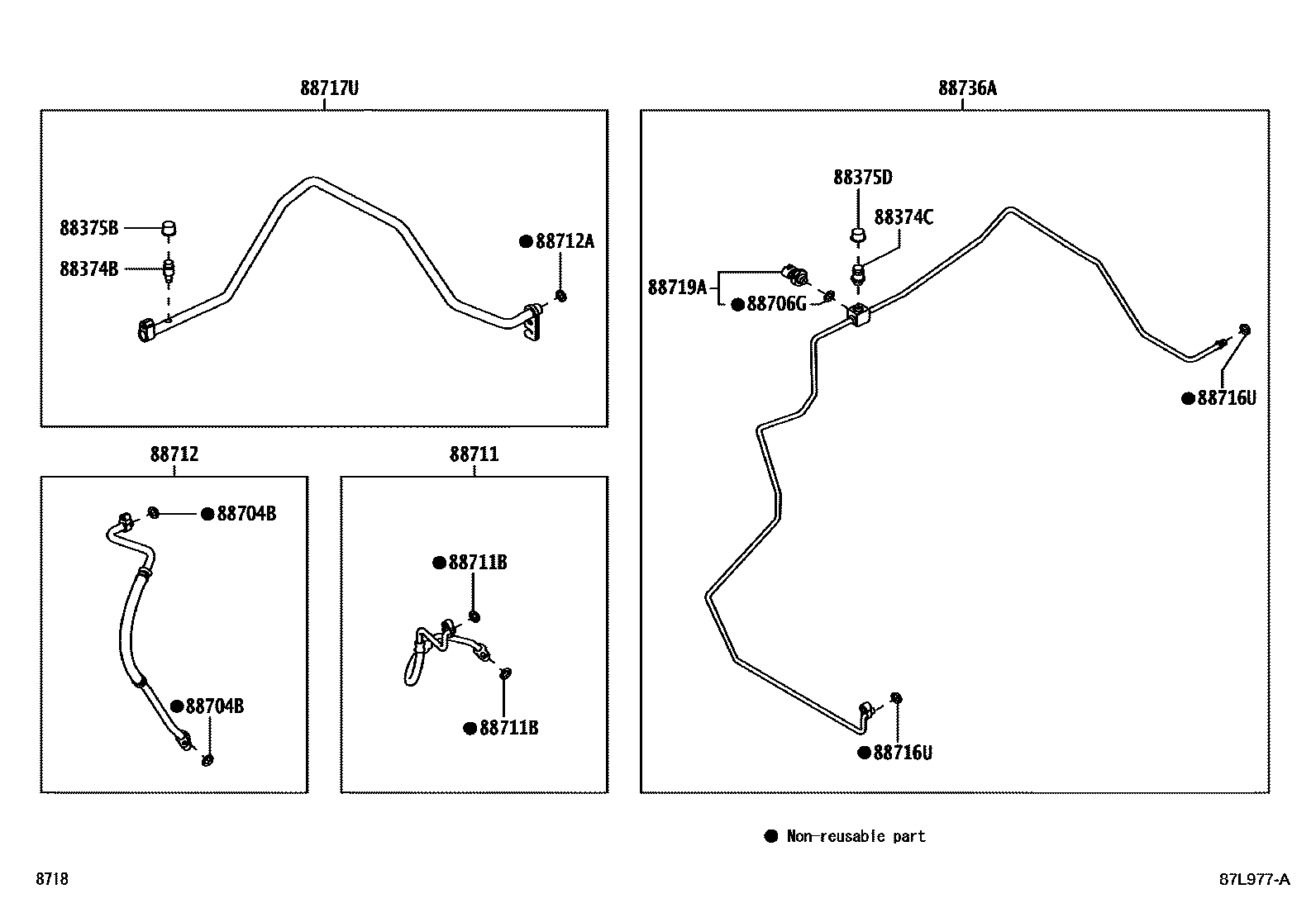 Toyota YARIS Heating & Air Conditioning - Cooler Piping EPC diagram — 87L977A