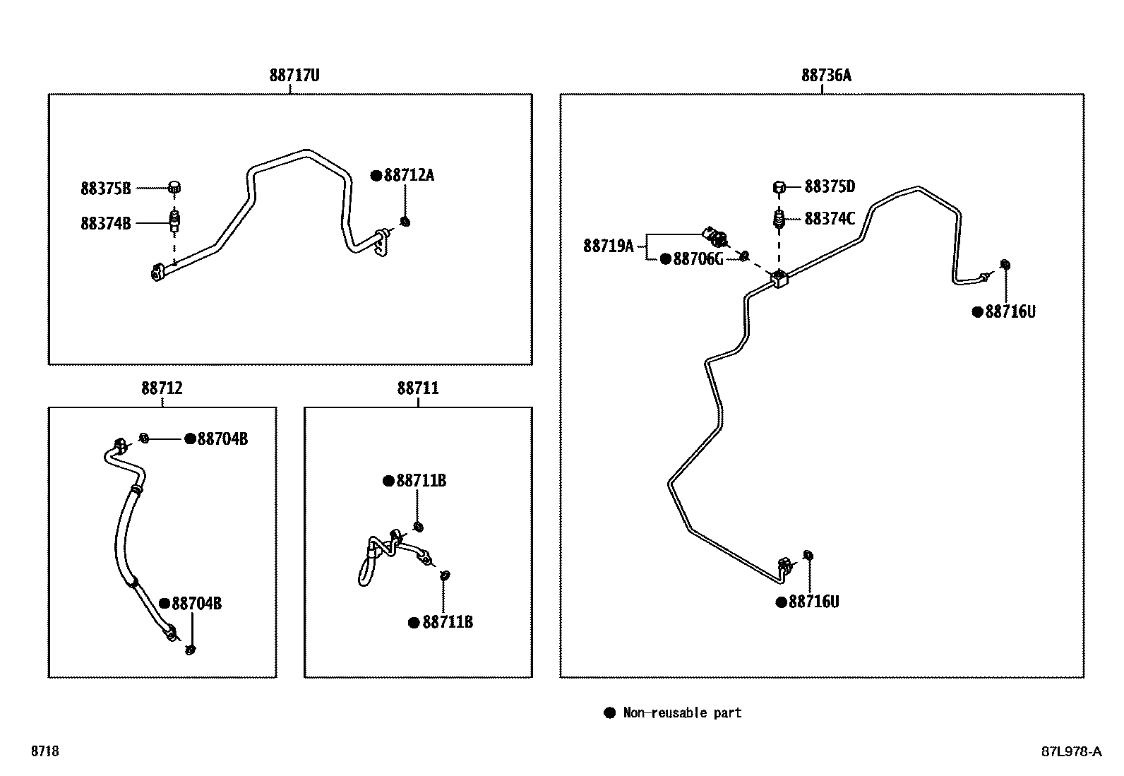 Toyota YARIS Heating & Air Conditioning - Cooler Piping EPC diagram — 87L978A