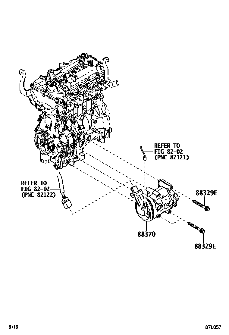 Toyota YARIS Heating & Air Conditioning - Compressor EPC diagram — 87L857