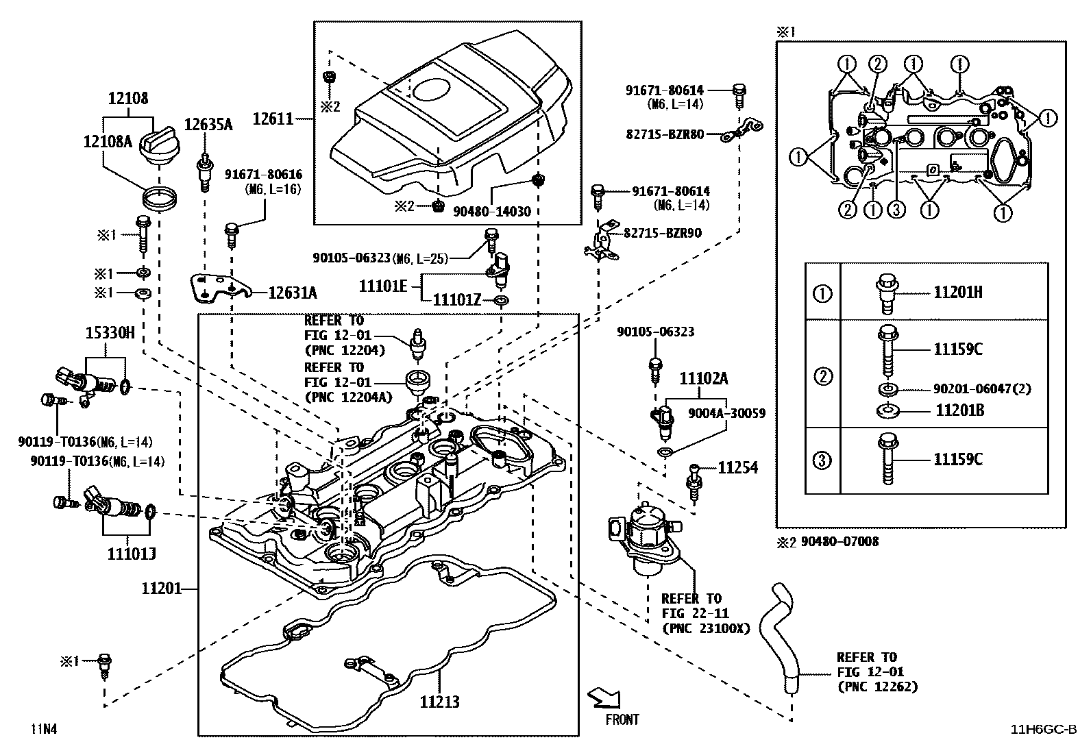 Toyota YARIS Cylinder Head EPC diagram — 11H6GCB