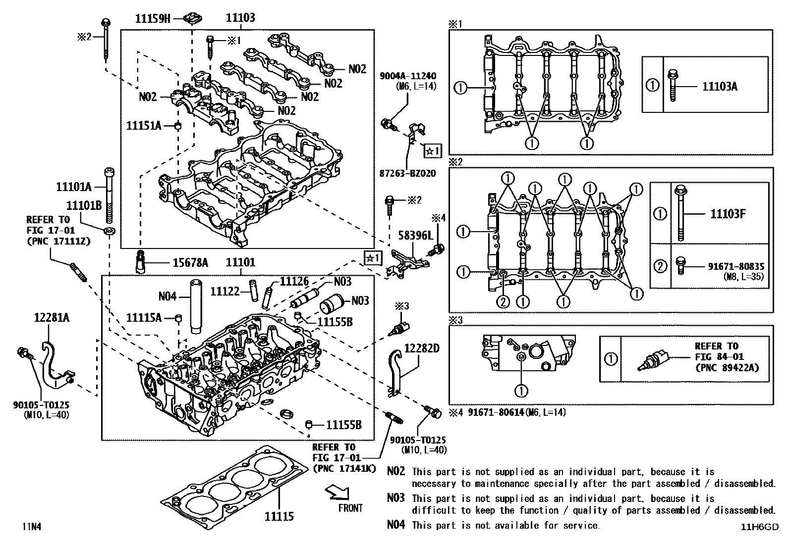 Toyota YARIS Cylinder Head EPC diagram — 11H6GD