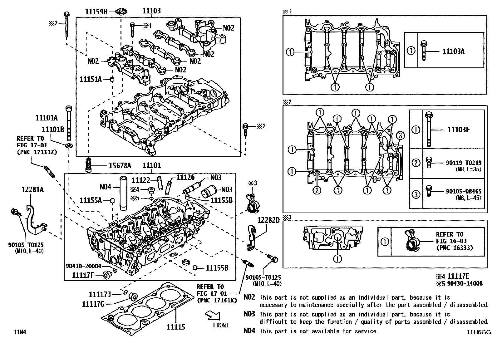 Toyota YARIS Cylinder Head EPC diagram — 11H6GG