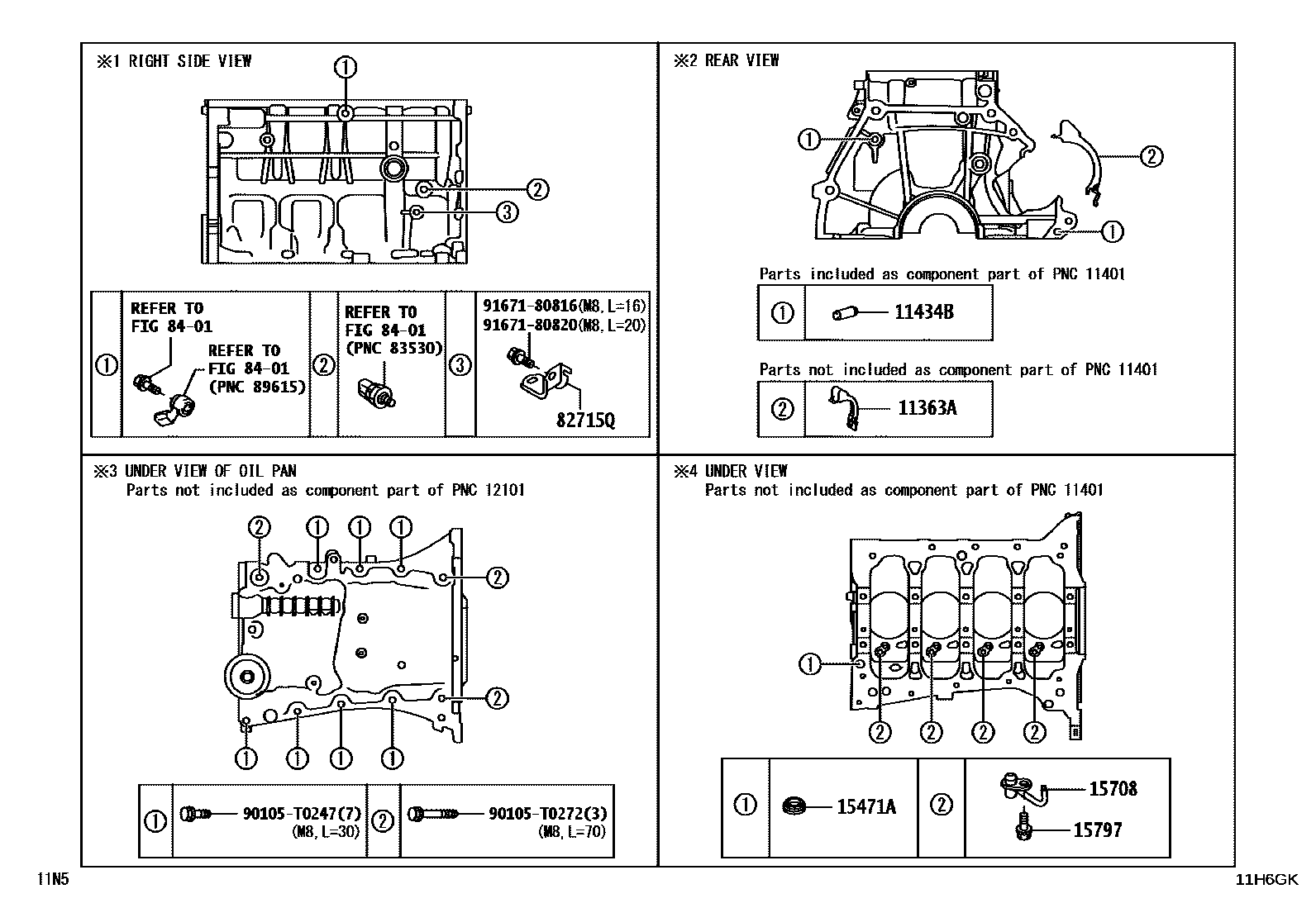 Toyota YARIS Cylinder Block EPC diagram — 11H6GK