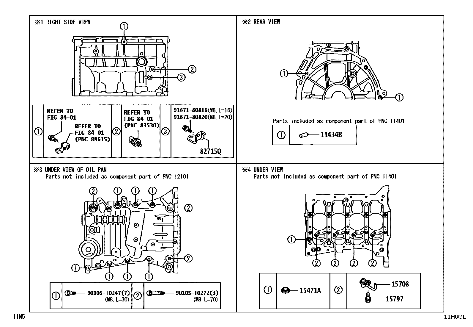 Toyota YARIS Cylinder Block EPC diagram — 11H6GL