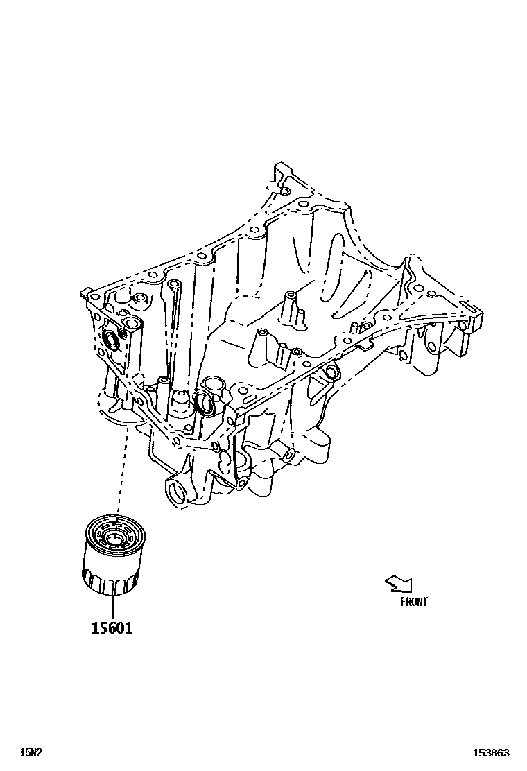 Toyota YARIS Oil Filter EPC diagram — 153863