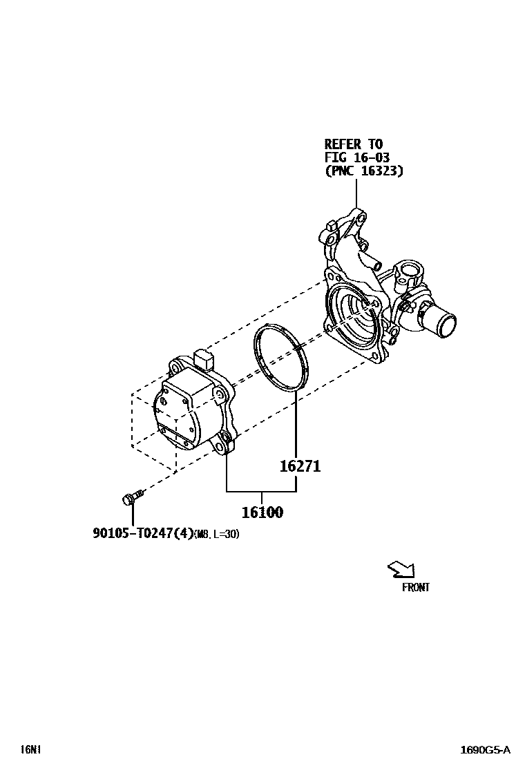 Toyota YARIS Water Pump EPC diagram — 1690G5A
