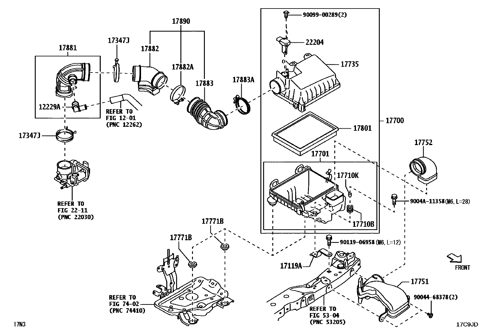 Toyota YARIS Air Cleaner EPC diagram — 17C9JD