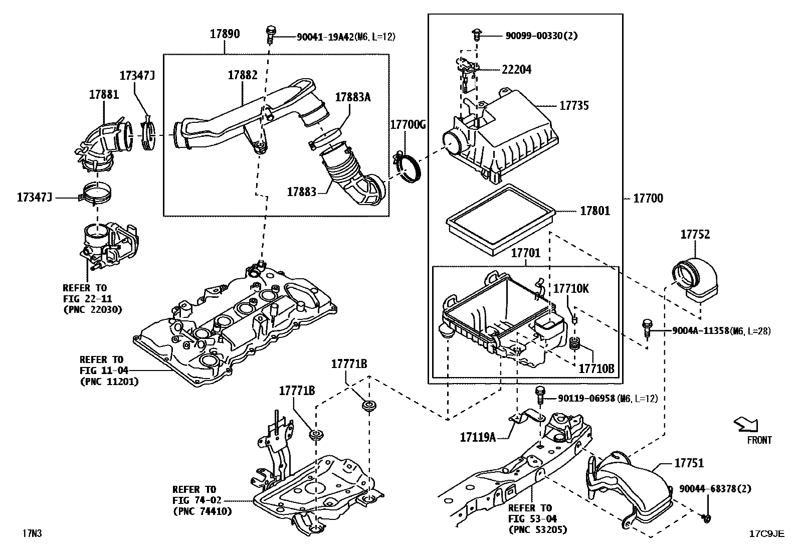 Toyota YARIS Air Cleaner EPC diagram — 17C9JE