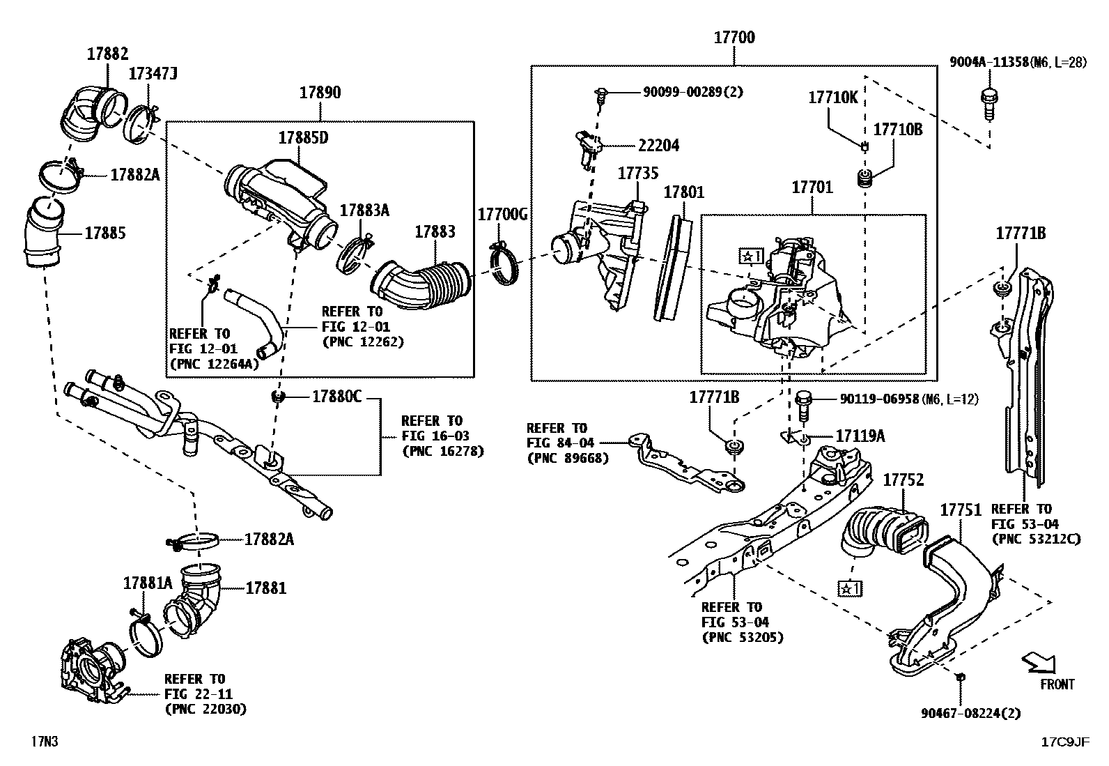 Toyota YARIS Air Cleaner EPC diagram — 17C9JF