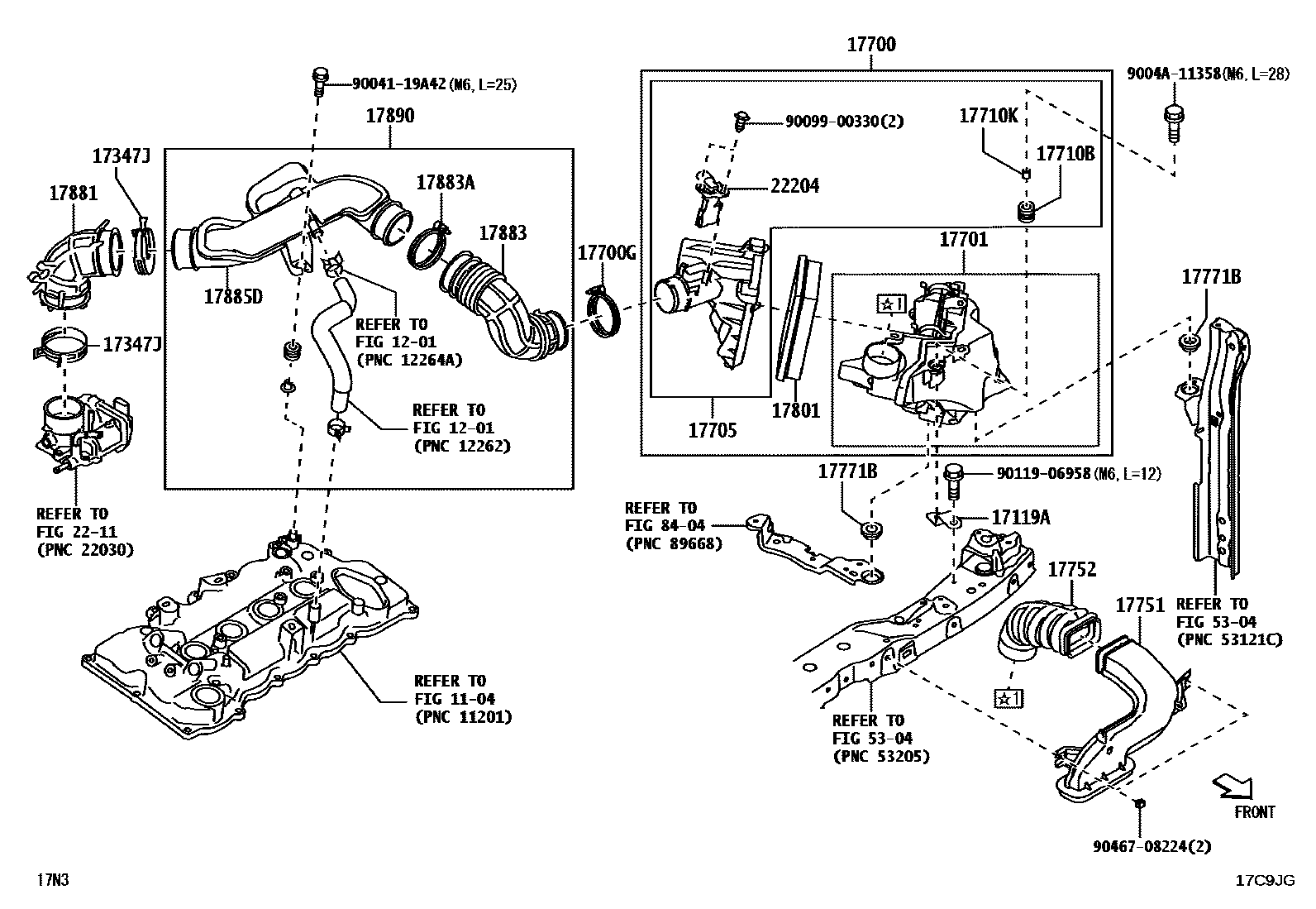 Toyota YARIS Air Cleaner EPC diagram — 17C9JG