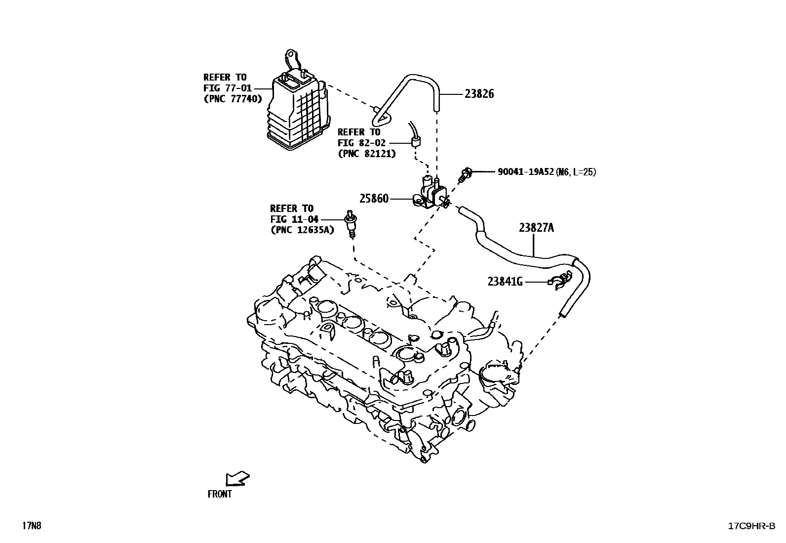 Toyota YARIS vacuum tube EPC diagram — 17C9HRB