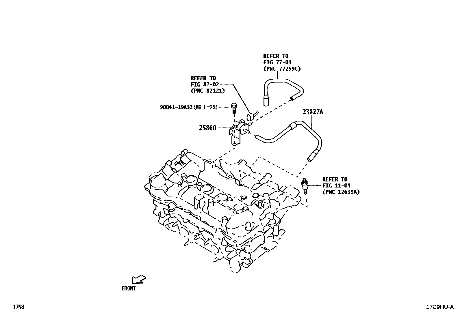 Toyota YARIS vacuum tube EPC diagram — 17C9HUA