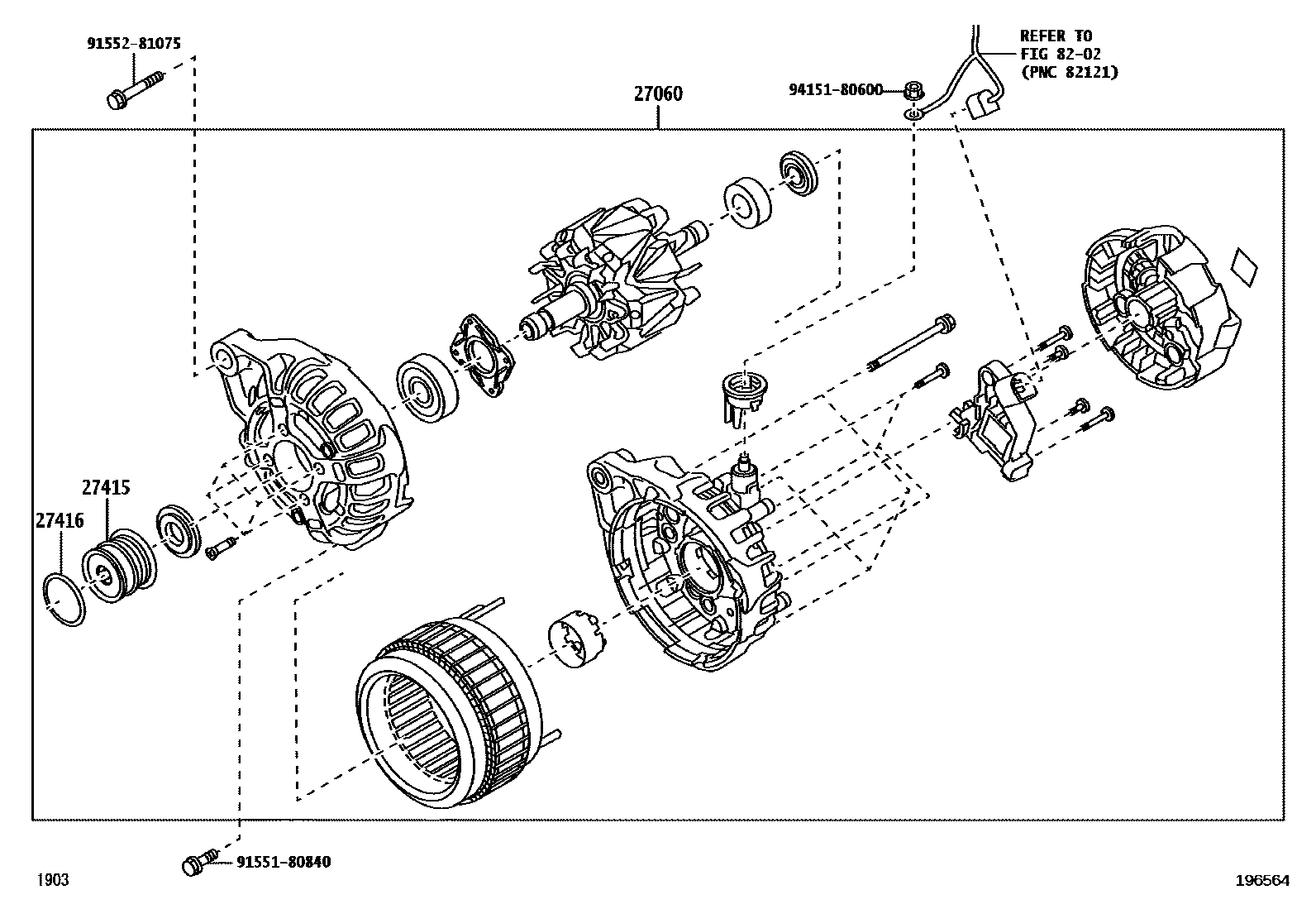 Toyota YARIS Alternator EPC diagram — 196564