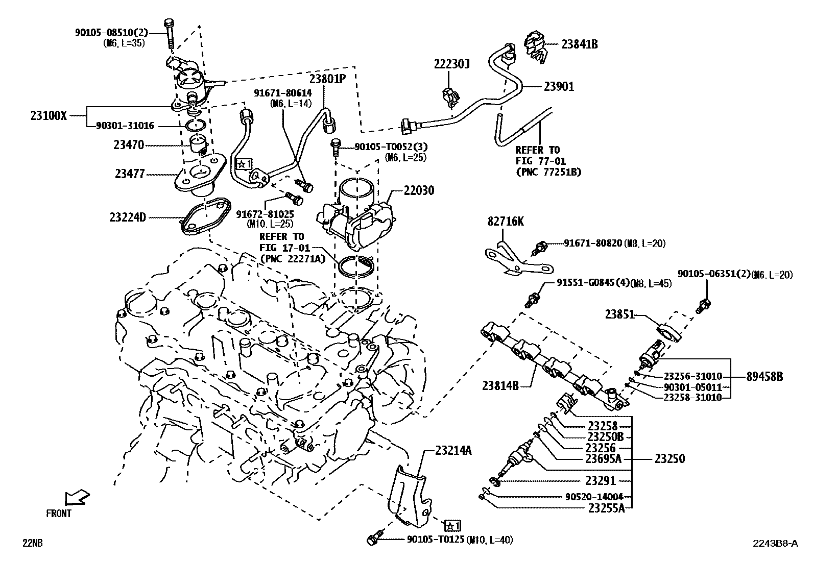 Toyota YARIS 燃油喷射系统 EPC diagram — 2243B8A