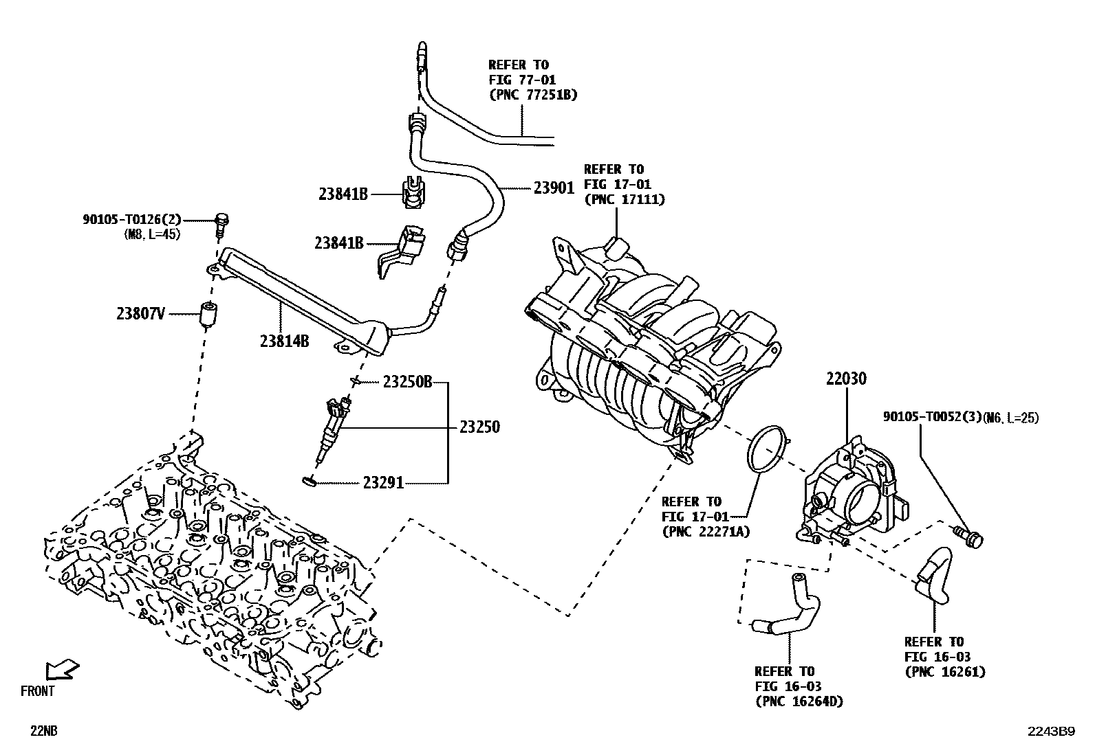 Toyota YARIS 燃油喷射系统 EPC diagram — 2243B9