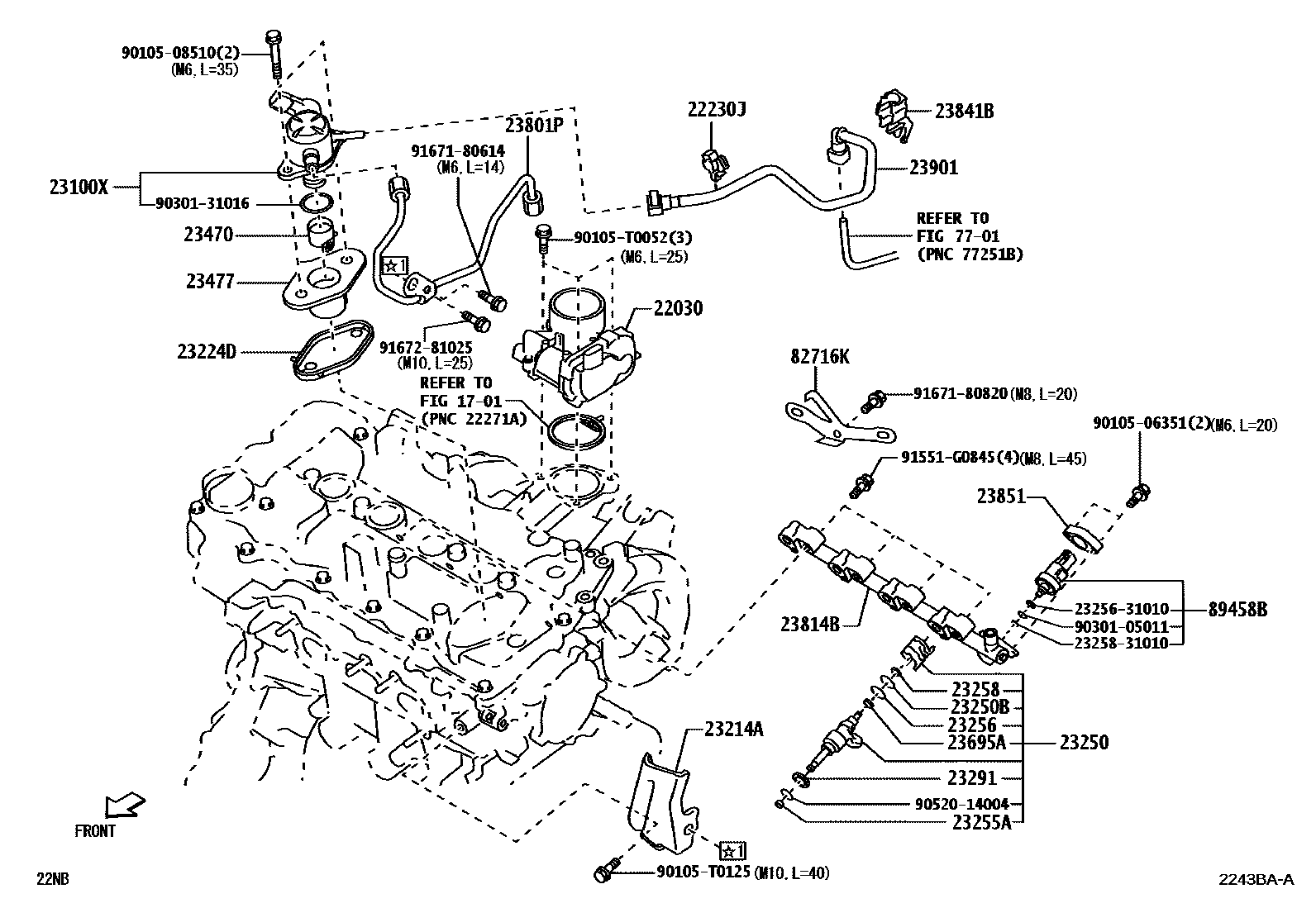 Toyota YARIS 燃油喷射系统 EPC diagram — 2243BAA