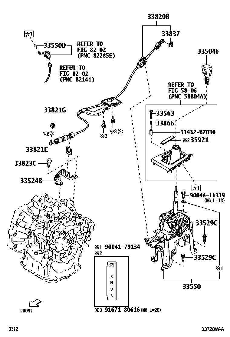 Toyota YARIS Shift Lever & Retainer EPC diagram — 33728WA