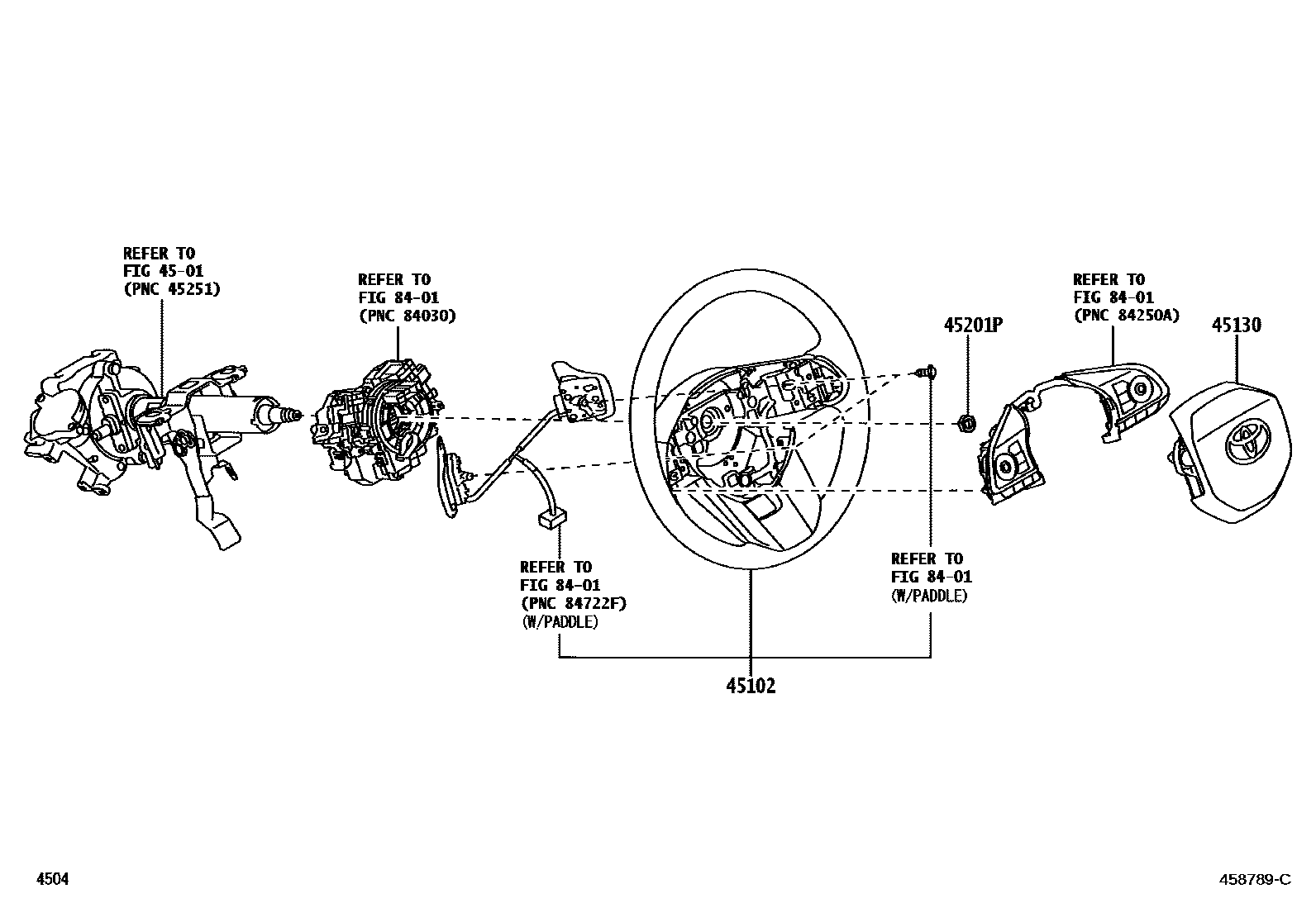 Toyota YARIS Steering Wheel EPC diagram — 458789C