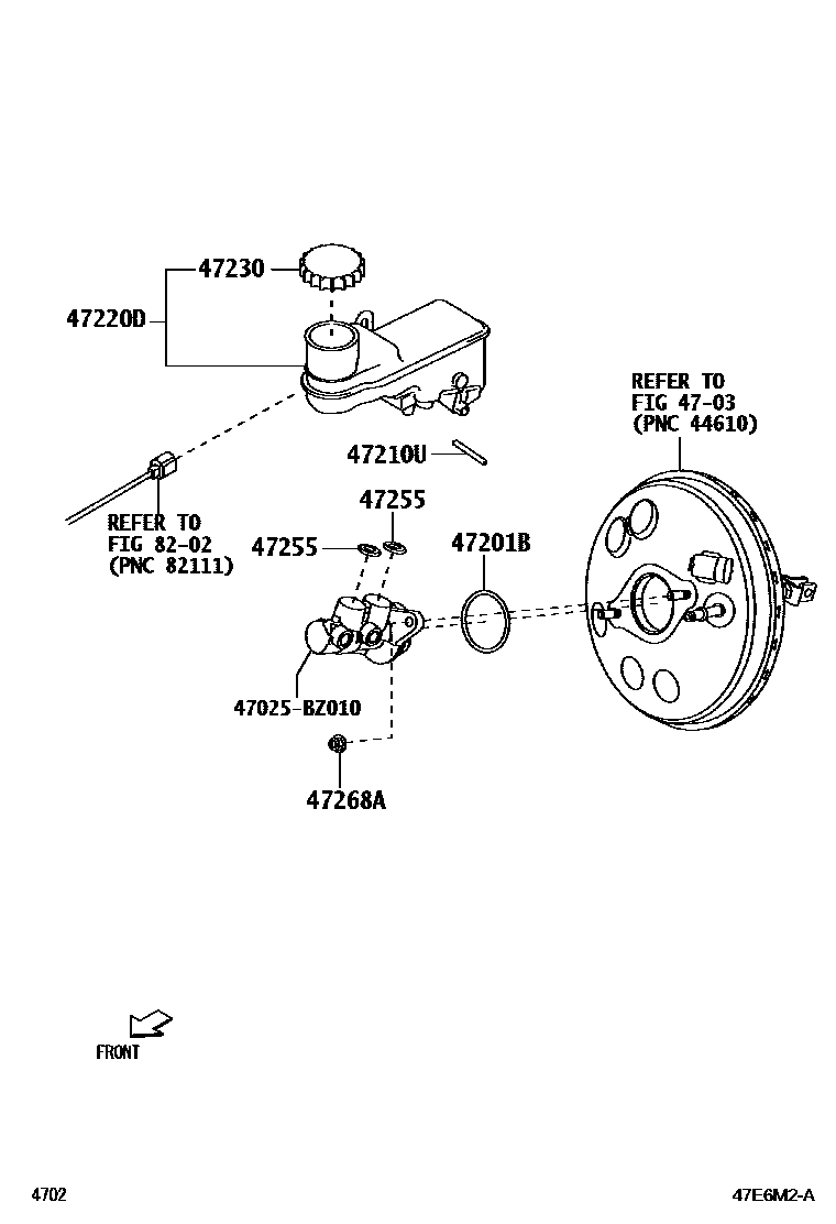 Toyota YARIS 制动总泵 EPC diagram — 47E6M2A
