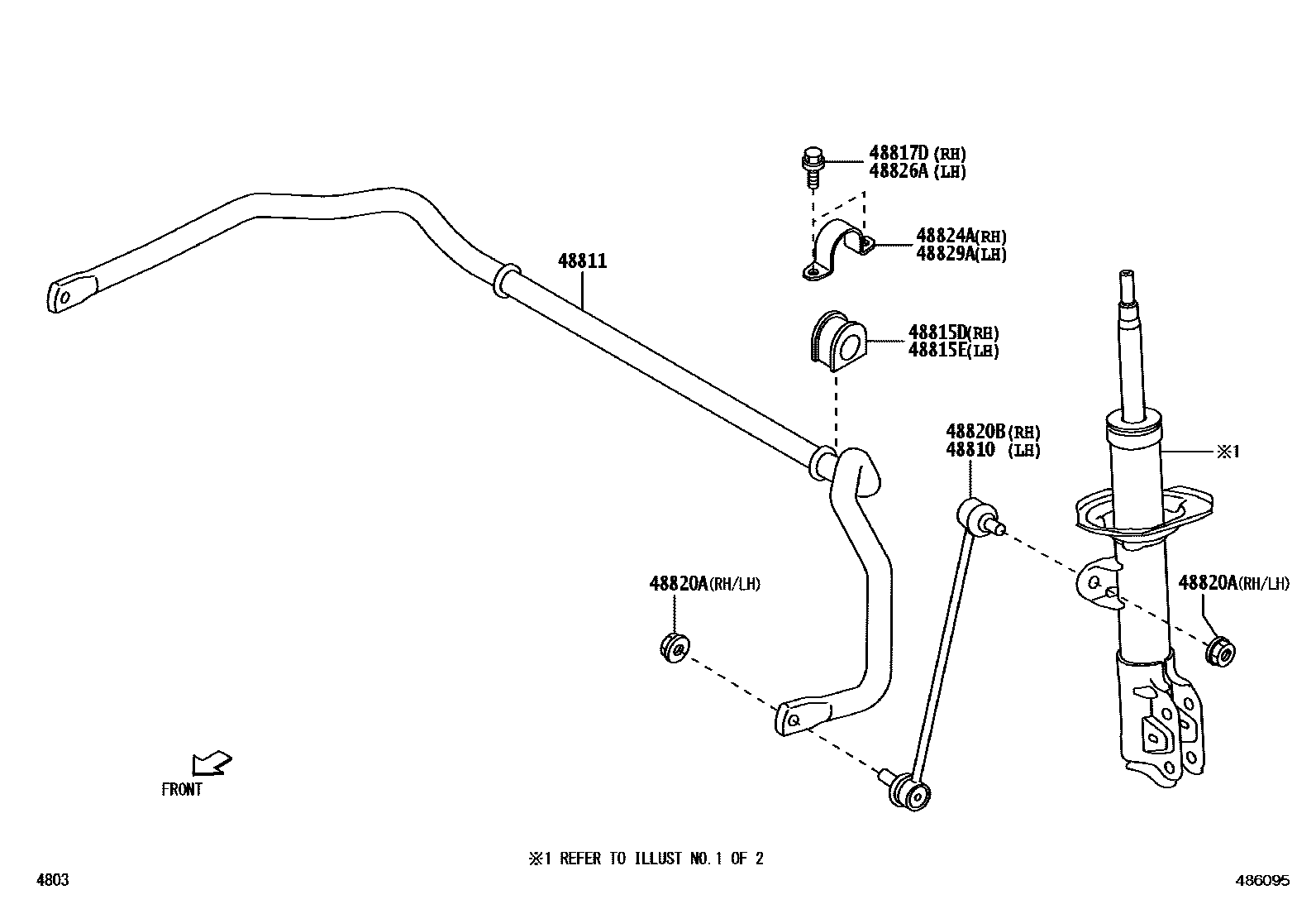 Toyota YARIS Front Spring & Shock Absorber EPC diagram — 486095