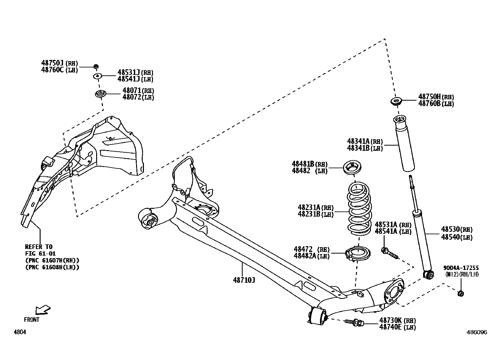 Toyota YARIS Rear Spring & Shock Absorber EPC diagram — 486096
