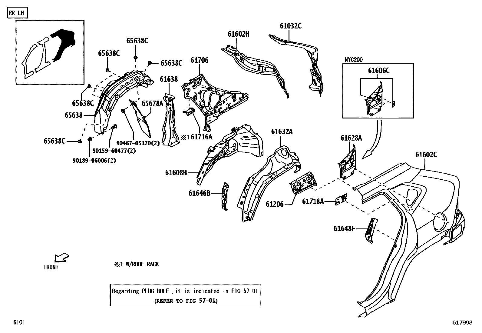 Toyota YARIS 侧梁 EPC diagram — 617998