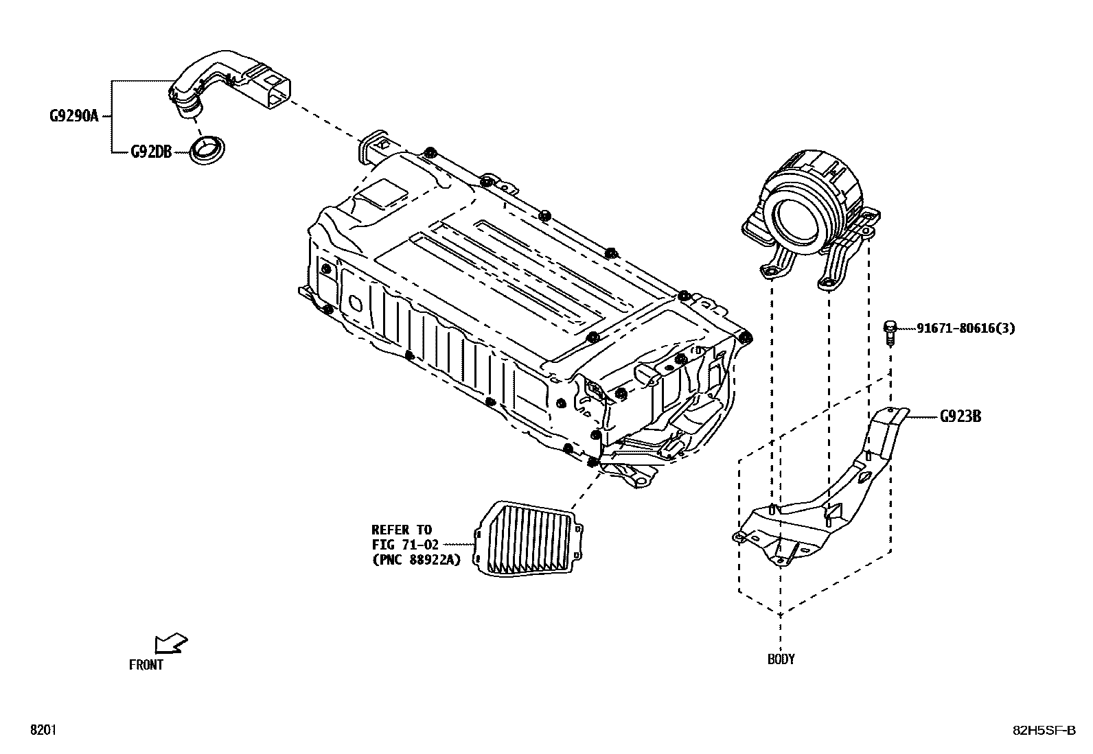 Toyota YARIS 蓄电池和蓄电池电缆 EPC diagram — 82H5SFB