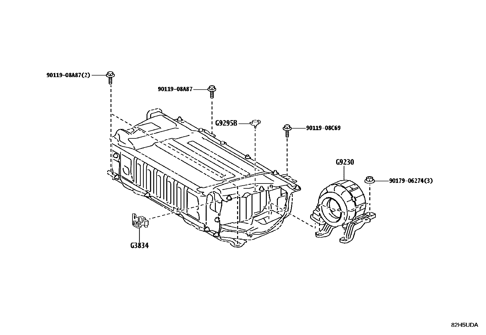 Toyota YARIS 蓄电池和蓄电池电缆 EPC diagram — 82H5UDA