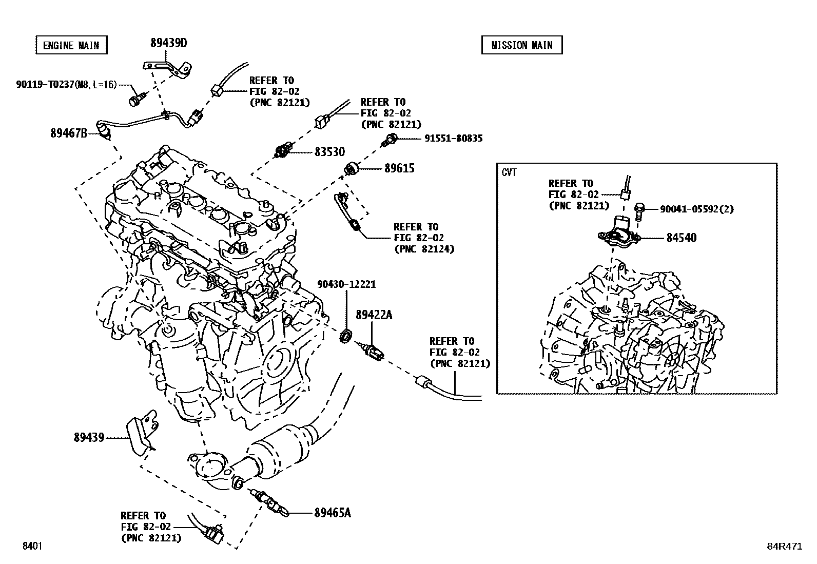 Toyota YARIS 开关和继电器和ECU EPC diagram — 84R471