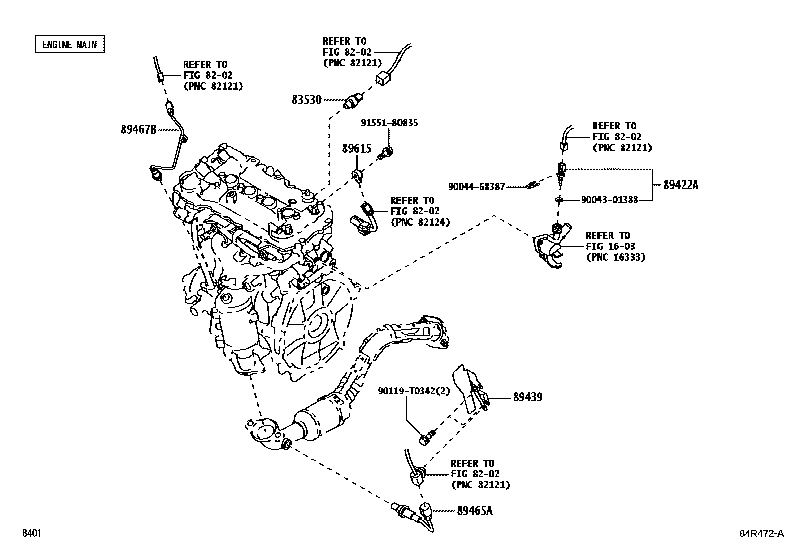 Toyota YARIS 开关和继电器和ECU EPC diagram — 84R472A