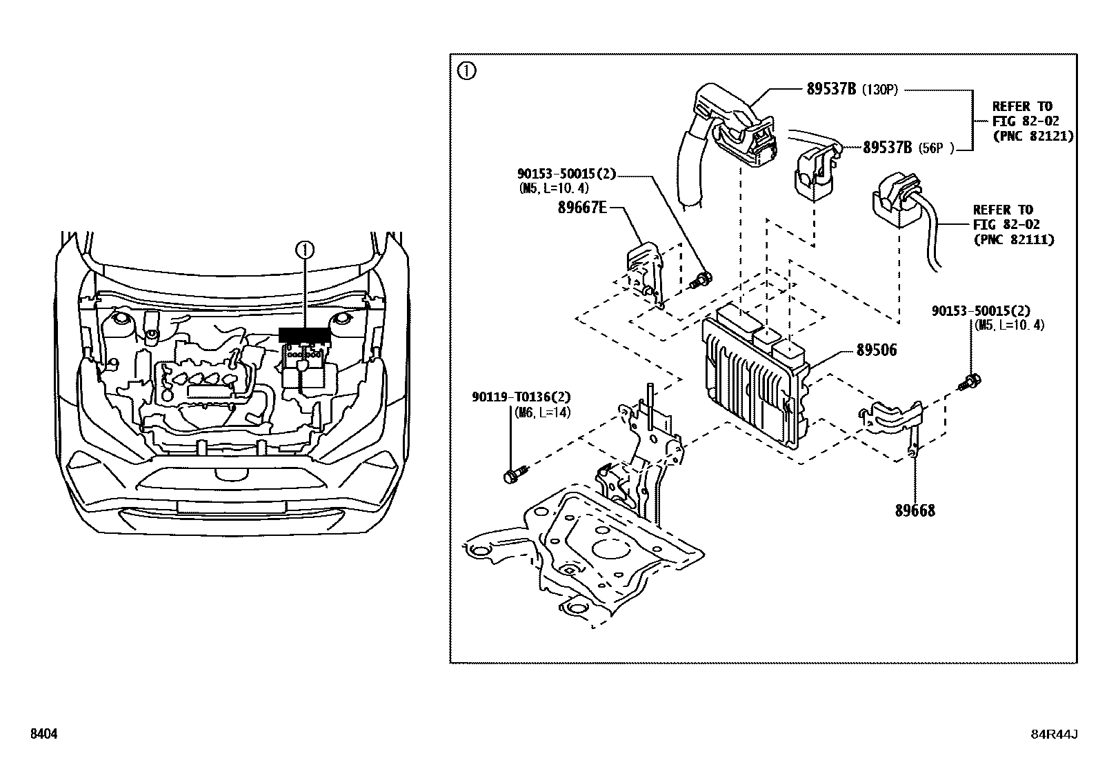 Toyota YARIS 电子燃油喷射系统 EPC diagram — 84R44J