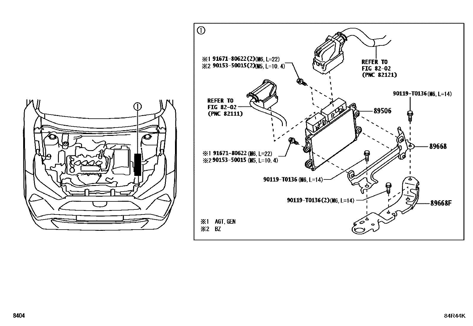 Toyota YARIS 电子燃油喷射系统 EPC diagram — 84R44K